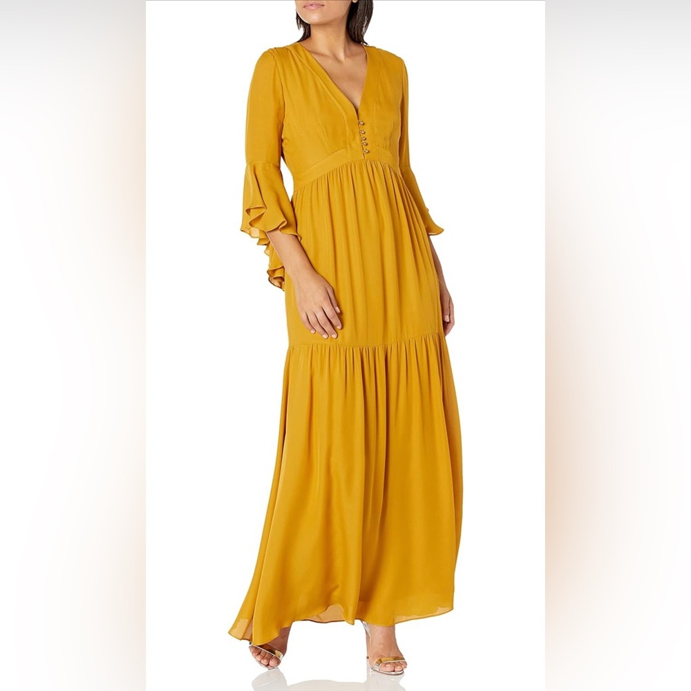 Badgley Mischka Solid Maxi Dress